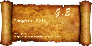 Gangetz Erik névjegykártya